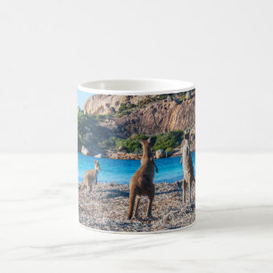 Kangaroo-Pattsituation am Strand Kaffeetasse
