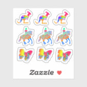 Kangaroo, Pferd und Reiter, Schmetterlingsblatt Aufkleber (Blatt)