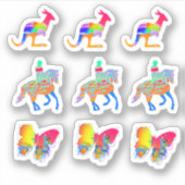 Kangaroo, Pferd und Reiter, Schmetterlingsblatt Aufkleber (Vorderseite)
