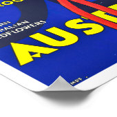 Kangaroo Pfoten Australien Jahrgang Reise Poster (Ecke)