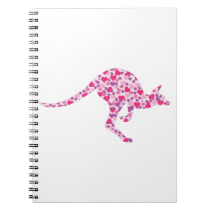 Kangaroo-Pink-Herz Notizblock