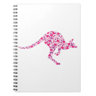 Kangaroo-Pink-Herz Notizblock