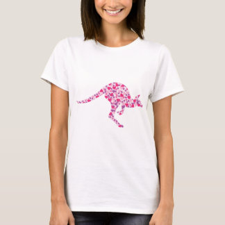 Kangaroo-Pink-Herz T-Shirt