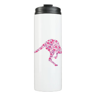 Kangaroo-Pink-Herz Thermosbecher