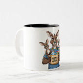 Kangaroo Pocket Protector - Funny Animal Vater Zweifarbige Tasse (Vorderseite Links)