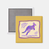 Kangaroo Quilt Magnet (Vorderseite/Rückseite)