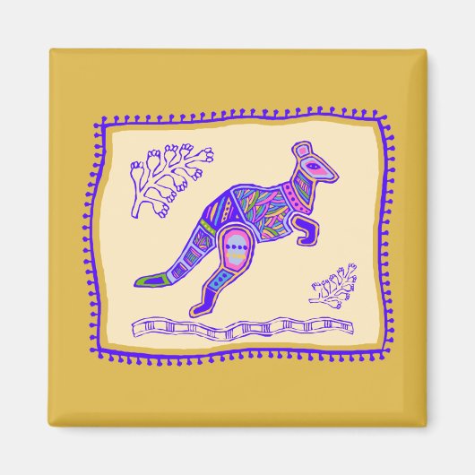 Kangaroo Quilt Magnet (Vorne)