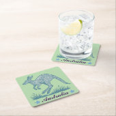 Kangaroo Rechteckiger Pappuntersetzer (Vor Ort)