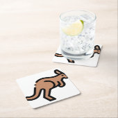 Kangaroo Rechteckiger Pappuntersetzer (Vor Ort)