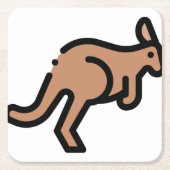 Kangaroo Rechteckiger Pappuntersetzer (Vorderseite)