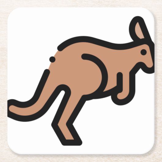 Kangaroo Rechteckiger Pappuntersetzer (Vorderseite)