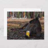 Kangaroo Relaxen mit Bier Australien Funny Postkarte (Vorne/Hinten)