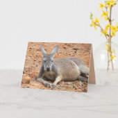 Kangaroo Relaxing Grußkarte Karte (Gelbe Blume)
