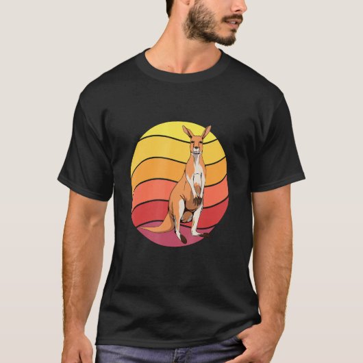 Kangaroo Retro Sunset Kangaroo Art Kangaroo T-Shirt (Vorderseite)
