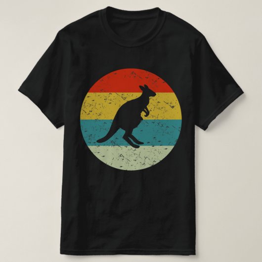 Kangaroo Retro Vintage Silhouette 70er T-Shirt (Design vorne)