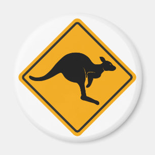 Kangaroo Road Sign Magnet