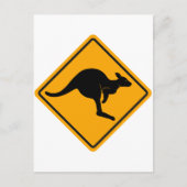 Kangaroo Road Sign Postkarte (Vorderseite)