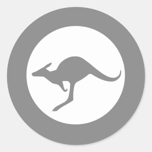 Kangaroo Roundel Subdued Runder Aufkleber (Vorderseite)