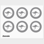 Kangaroo Roundel Subdued Runder Aufkleber (Blatt)