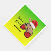 Kangaroo Santa Australisches Weihnachtsfest Party Serviette (Ecke)