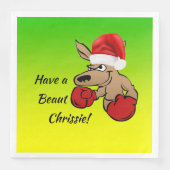 Kangaroo Santa Australisches Weihnachtsfest Party Serviette (Vorderseite)