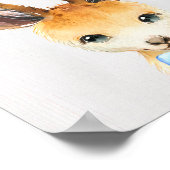Kangaroo-Schmetterlingskrawatte-Nursery-Kunst druc Poster (Ecke)