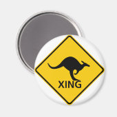 Kangaroo-Schnellstrasse Magnet (Vorderseite/Rückseite)