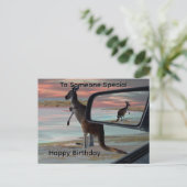 Kangaroo Seaside Breezes Illusion, Geburtstagspost Postkarte (Stehend Vorderseite)