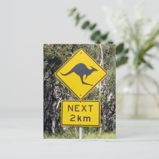 Kangaroo Sign Postkarte (Stehend Vorderseite)