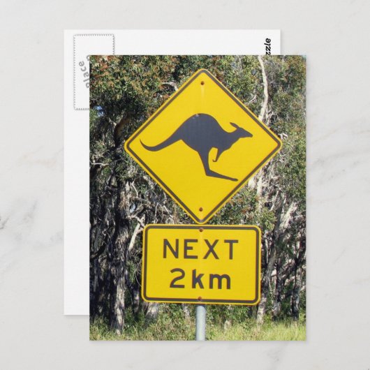 Kangaroo Sign Postkarte (Vorne/Hinten)