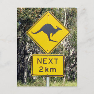 Kangaroo Sign Postkarte