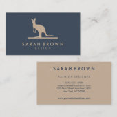 Kangaroo Silhouette Einfaches Logo-Design Visitenkarte (Vorne/Hinten)