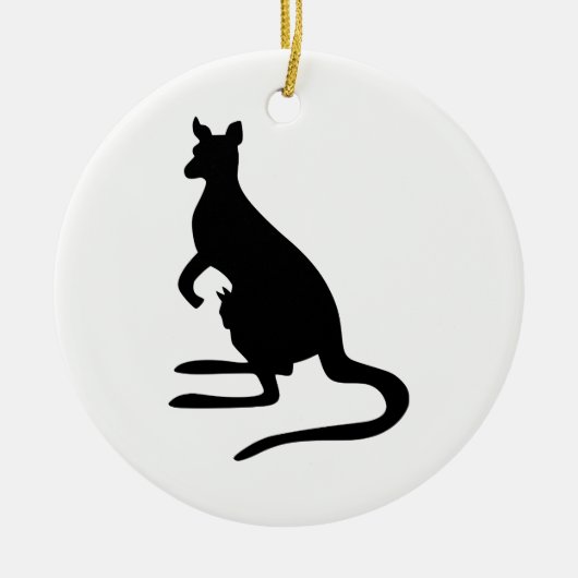 Kangaroo-Silhouette Keramik Ornament (Vorne)