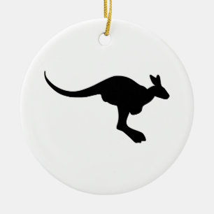 Kangaroo-Silhouette Keramik Ornament