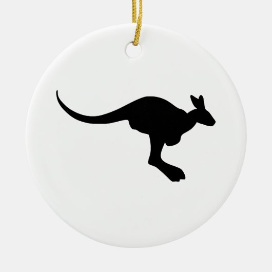 Kangaroo-Silhouette Keramik Ornament (Vorne)