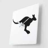 Kangaroo-Silhouette Quadratische Wanduhr (Winkel)