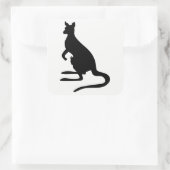 Kangaroo-Silhouette Quadratischer Aufkleber (Tasche)