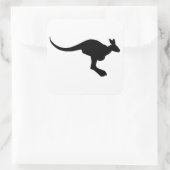 Kangaroo-Silhouette Quadratischer Aufkleber (Tasche)
