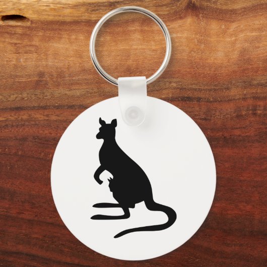 Kangaroo-Silhouette Schlüsselanhänger (Vorderseite)