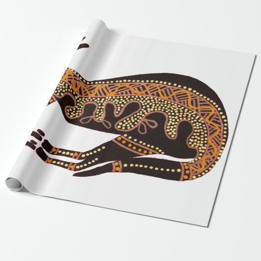 Kangaroo-Single über Weißwaschpapier Geschenkpapier (Ungerollt)