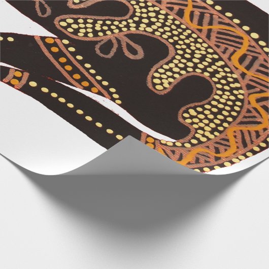 Kangaroo-Single über Weißwaschpapier Geschenkpapier (Ecke)