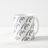 Kangaroo Sketch Kaffeetasse (VorderseiteRechts)