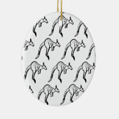 Kangaroo Sketch Keramik Ornament (Rechts)