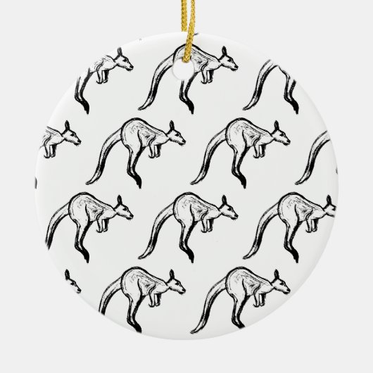 Kangaroo Sketch Keramik Ornament (Vorne)