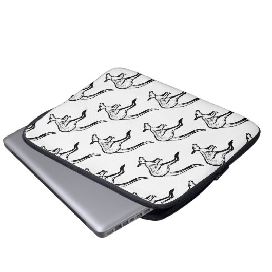 Kangaroo Sketch Laptopschutzhülle (Vorne Knopf)