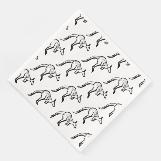 Kangaroo Sketch Serviette (Ecke)