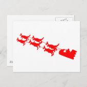 Kangaroo Sleigh Feiertagspostkarte (Vorne/Hinten)