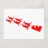 Kangaroo Sleigh Feiertagspostkarte (Vorderseite)