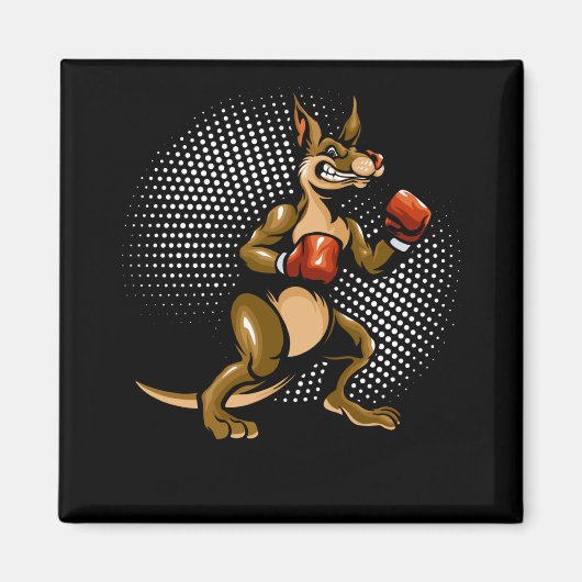 Kangaroo Spaß Boxer Animal Fun Boxing Magnet (Vorne)