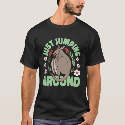 Kangaroo springt einfach herum T-Shirt (Vorderseite)